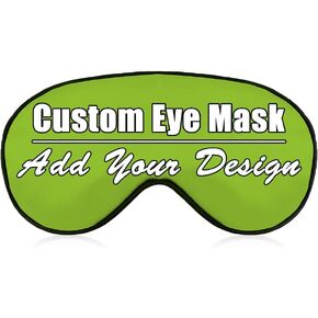 Customize Eye Mask Add Your Own Picture Text Image Logo Personalized Travel Sleeping Masks for Men Women Custom Sleep Eyemask for Home Office Traveling Adjustable Strap, BlackV