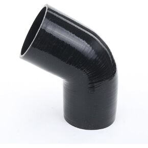 ID 2.5" (63mm) Silicone Hose 60 Degree Elbow Coupler 3-Ply Reinforced Black, 3.5" Leg Length