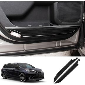 JYCDC Compatible with Toyota Sienna 2021 2022 2023 2024 2025 Door Anti Kicking Plank Interior Modification Front Door Stainless Steel Decorative Accessories (Black)