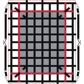 Mesh Storage Cargo Net, 5.9'x4.72' Heavy Duty Cargo Net for Pickup Truck Bed, Truck Bed Cargo Net with S-Hook Straps Tie Down Strap Bungee Cord
