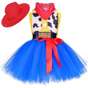 Tutu Dreams Halloween Cowgirl Costume for Girls 1-10Y with Bandana Cowboy Hat Birthday Party Dress Up Clothing