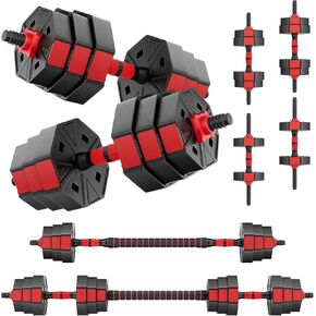 Adjustable Dumbbell Set, 20/30/50/70lbs Free Weight Set with Connector, 4 in1 Dumbbells Set Used as Barbell, Kettlebells, Push up Stand, Fitness Exercises for Home Gym Suitable Men/Women