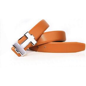 Women's Belts, Men's Belts, H Buckle, Personalized Letter Belts, Fashionable and Exquisite Belts Belts for Men (Belt Length : 110x3.3 cm, Color : Orange Belt)