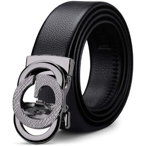 VANNANBA Ratchet Leather Belt for Men Designer Belts for Men with Automatic Buckle Alloy,Trend Fashion with Gift Box