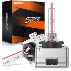 SEALIGHT D1S HID Bulb, 6000K Cool White 225% Brightness, 35W Xenon HID Replacement 66144 66140 85140 85415 (85415C1) Bulbs, Plug and Play Fog Light Bulbs, Pack of 2 in Kuwait