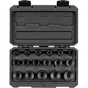 TEKTON 1/2 Inch Drive Deep 12-Point Impact Socket Set, 17-Piece (8-24 mm) | SID92339