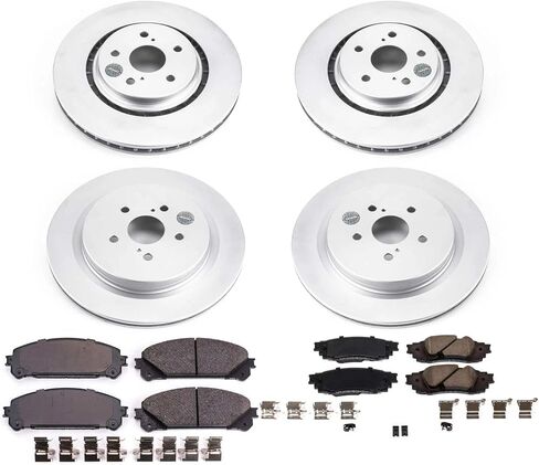 Power Stop KOE7606 Autospecialty Front and Rear Replacement Brake Kit-OE Brake Rotors & Ceramic Brake Pads For 2016-2022 Lexus RX350 | 2018-2022 RX350L | 2016-2022 RX450h | 2018-2022 RX450hL in Saudi Arabia