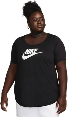 تيشيرت تونيك نسائي من Nike Sportswear بمقاس كبير أخضر (US، Alpha، 2X، Plus، عادي، أسود 010) in Saudi Arabia