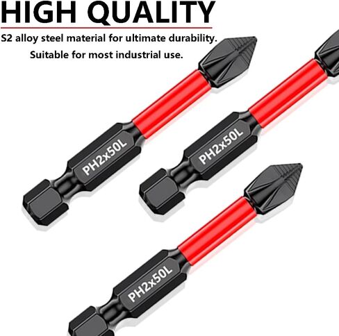 20PCS 1/4 Inch Hex Shank Magnetic Phillips Head Screwdriver Bits, S2 Alloy Steel Anti Slip Drill Bits for Electric Hand Screwdrivers Tool (PH2 x 25mm / 1") in Saudi Arabia
