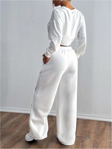 Women's Baggy Sweatpants Graphic Print Drawstring Waist Straight Leg Pants Casual Joggers Pants in Saudi Arabia