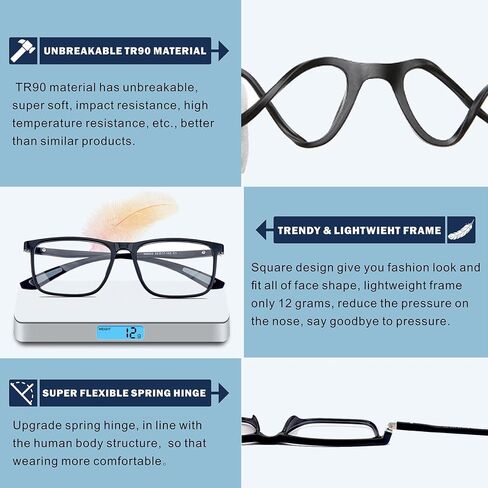 Distance Nearsighted Glasses For Men,Near Sighted Vision Driving Women Eyeglasses, See Farsighted Myopia TR90 Frame in Saudi Arabia