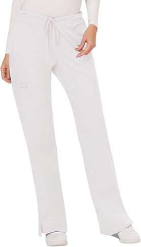 مجموعة شيروكي سكرب للنساء، بلوزة كلاسيكية عصرية ذات تصميم كلاسيكي WW610 مع سروال برباط متوسط ​​الارتفاع WW120، أبيض - قميص XL/بنطلون صغير الحجم XL in Kuwait