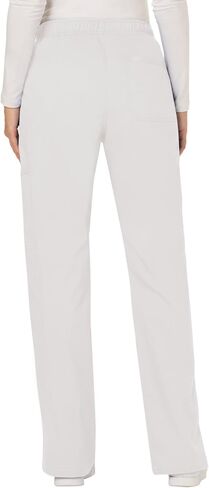 مجموعة شيروكي سكرب للنساء، بلوزة كلاسيكية عصرية ذات تصميم كلاسيكي WW610 مع سروال برباط متوسط ​​الارتفاع WW120، أبيض - قميص XL/بنطلون صغير الحجم XL in Kuwait