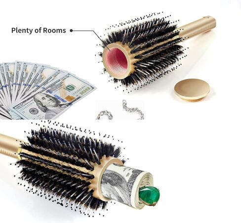 Hair Brush, Travel Safe Round Brush, Safe Brush with Discreet Removable Lid with Smell Proof Bag Can Protection Small Jewelry, Key, Money or Valuables, Portable Storage Hair Brush (1 Pack) in Saudi Arabia