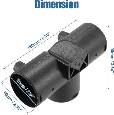 X AUTOHAUX 60mm Car Heater Warm 3 Way Air Ducting Elbow Pipe T Shape Outlet Connector Black Nylon in Saudi Arabia