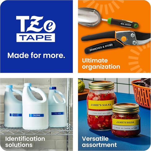 Brother Genuine P-Touch, TZe-231 2 Pack Tape (TZE2312PK) ½"(0.47") x 26.2 ft. (8m) 2-Pack Laminated P-Touch Tape, Black on White, Perfect for Indoor or Outdoor Use, Water Resistant, TZE2312PK, TZE231 in Kuwait