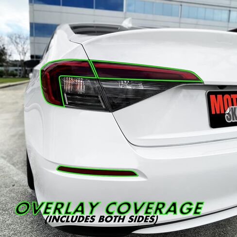 SlickMod PreCut Vinyl Smoke Tint for 2022-2023 Honda Civic Sedan Tail Light (3. Turn Signal & Reverse, 20% Dark Smoke) in Kuwait