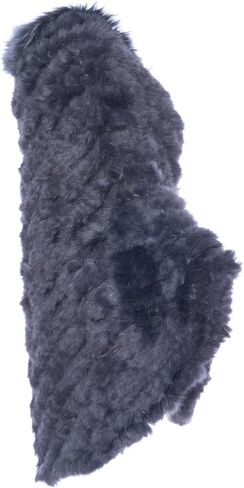 HEIZZI Natural Pullover Knitted Rabbit Fur Poncho With Raccoon Fur in Saudi Arabia