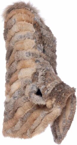 HEIZZI Natural Pullover Knitted Rabbit Fur Poncho With Raccoon Fur in Saudi Arabia