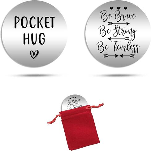 Be Strong Be Brave Be Fearless Pocket Hug Token Long Distance Relationship Keepsake Stainless Steel Double Sided Inspirational Gift #PH3 in Saudi Arabia