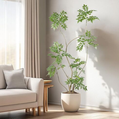 شجرة السماق الاصطناعية، 4 أقدام (1 حزمة) نباتات وهمية طويلة القامة نباتات ماهونيا فورتوني الاصطناعية للداخلية، أشجار وهمية للمكتب والمنزل وغرفة المعيشة وأرضية الفناء وديكور الشرفة in Kuwait