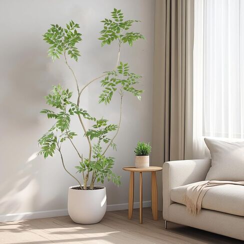 شجرة السماق الاصطناعية، 4 أقدام (1 حزمة) نباتات وهمية طويلة القامة نباتات ماهونيا فورتوني الاصطناعية للداخلية، أشجار وهمية للمكتب والمنزل وغرفة المعيشة وأرضية الفناء وديكور الشرفة in Kuwait