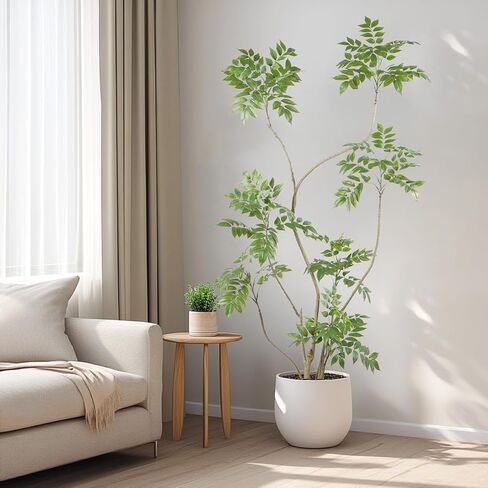 شجرة السماق الاصطناعية، 4 أقدام (1 حزمة) نباتات وهمية طويلة القامة نباتات ماهونيا فورتوني الاصطناعية للداخلية، أشجار وهمية للمكتب والمنزل وغرفة المعيشة وأرضية الفناء وديكور الشرفة in Kuwait