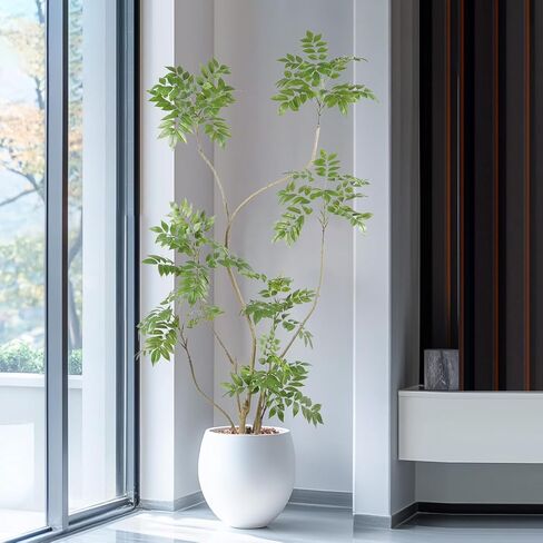 شجرة السماق الاصطناعية، 4 أقدام (1 حزمة) نباتات وهمية طويلة القامة نباتات ماهونيا فورتوني الاصطناعية للداخلية، أشجار وهمية للمكتب والمنزل وغرفة المعيشة وأرضية الفناء وديكور الشرفة in Kuwait