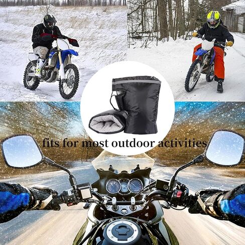 Motorcycle Handlebar Gloves Muff Bike Handlebar Mittens Winter Hand Warmers Gloves for ATV Snowmobile Motorcycle Windproof Waterproof with Reflective Strips in Saudi Arabia