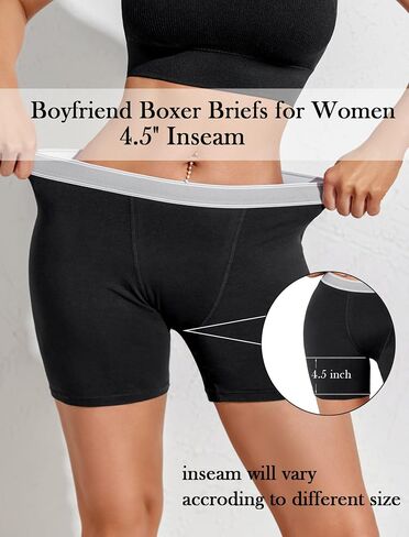 Ekouaer Women's Boxer Briefs Cotton Underwear Anti Chafing Boy Shorts Panties 4.5" Inseam 4 Pack in Saudi Arabia