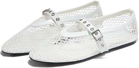 Coutgo Womens Mesh Ballet Flats Mary Jane Fishnet Ballerina Flats Buckle Strap Comfortable Causal Dress Shoes in Kuwait
