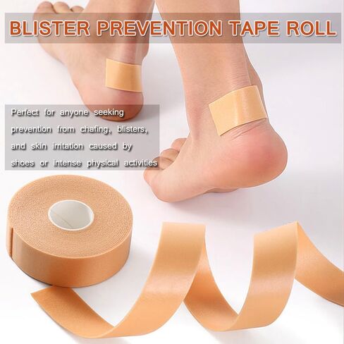 Blister Prevention Tape 6 Rolls of Adhesive Pads Anti-wear Heel Pads Foam Tape Waterproof Bandages Patches for Feet Anti-Blister Heel Pads & Toe Protector for Point Shoes (Skin-Color, 6rolls) in Saudi Arabia