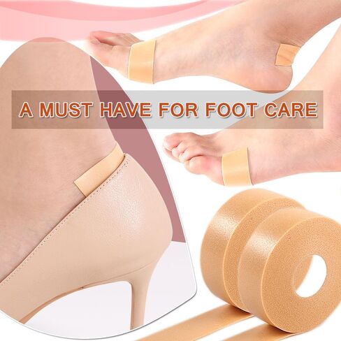 Blister Prevention Tape 6 Rolls of Adhesive Pads Anti-wear Heel Pads Foam Tape Waterproof Bandages Patches for Feet Anti-Blister Heel Pads & Toe Protector for Point Shoes (Skin-Color, 6rolls) in Saudi Arabia