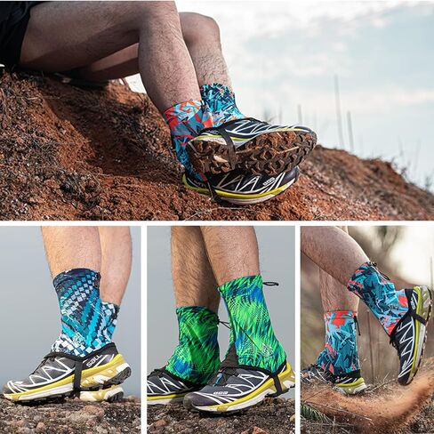 أغطية أحذية واقية من Azarxis Low Trail Gaiters عاكسة للكاحل مع حماية من الأشعة فوق البنفسجية للوقاية من الرمال المسامية للنساء والرجال والشباب والمشي لمسافات طويلة والتسلق (أزرق) in Saudi Arabia