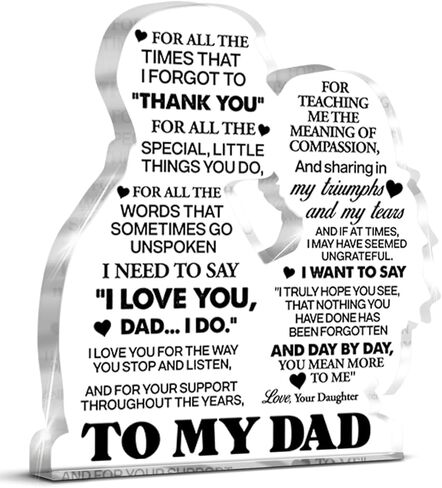 Dad Gifts From Daughter Son, Gifts for Dad Father's Day Christmas Birthday Dad Acrylic Plaque Keepsake Gifts in Saudi Arabia