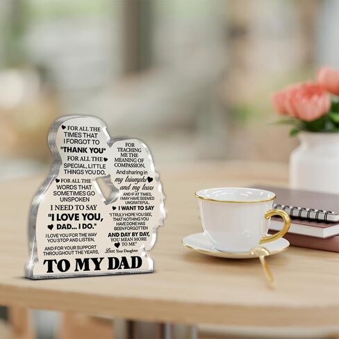 Dad Gifts From Daughter Son, Gifts for Dad Father's Day Christmas Birthday Dad Acrylic Plaque Keepsake Gifts in Saudi Arabia