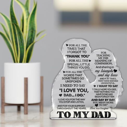 Dad Gifts From Daughter Son, Gifts for Dad Father's Day Christmas Birthday Dad Acrylic Plaque Keepsake Gifts in Saudi Arabia