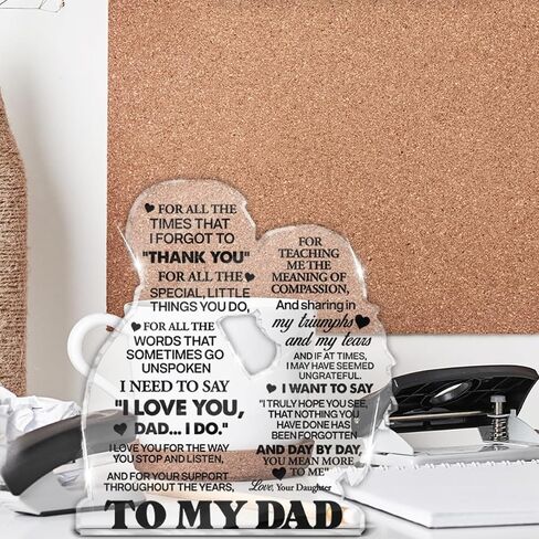 Dad Gifts From Daughter Son, Gifts for Dad Father's Day Christmas Birthday Dad Acrylic Plaque Keepsake Gifts in Saudi Arabia