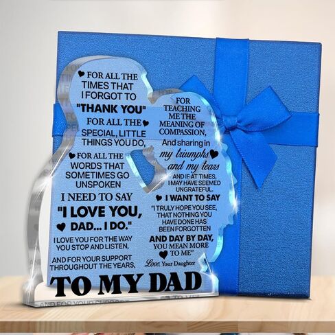 Dad Gifts From Daughter Son, Gifts for Dad Father's Day Christmas Birthday Dad Acrylic Plaque Keepsake Gifts in Saudi Arabia