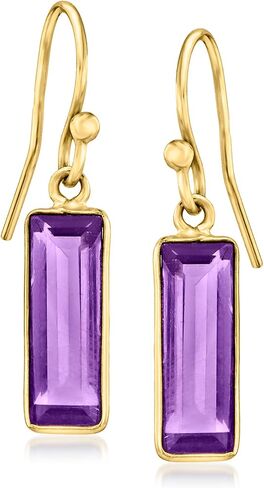 Ross-Simons 3.60 ct. t.w. Amethyst Drop Earrings in 18kt Gold Over Sterling in Saudi Arabia