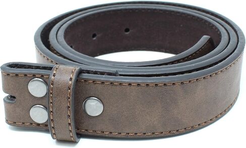 BC Belts Womens Thin Leather Belt Strap with Vintage Distressed Texture 1.25" Wide with Snaps in Kuwait