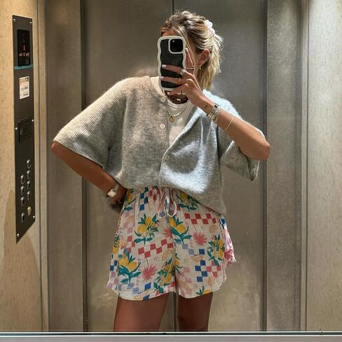 Women Knit Cardigan Sweater Y2k Short Sleeve Button Down Crop Top Sweaters Lightweight Coquette Shirt Summer in Saudi Arabia