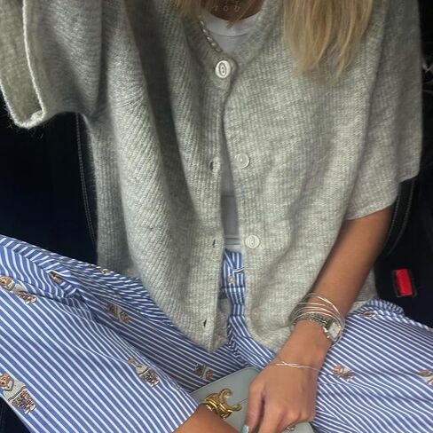 Women Knit Cardigan Sweater Y2k Short Sleeve Button Down Crop Top Sweaters Lightweight Coquette Shirt Summer in Saudi Arabia