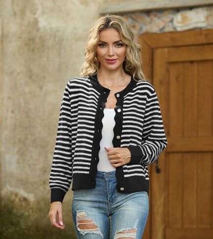 GRECERELLE Women Knit Cardigan Sweaters Long Sleeve Open Front Button Down Casual Trendy Jackets Outwear in Saudi Arabia