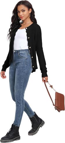 GRECERELLE Women Knit Cardigan Sweaters Long Sleeve Open Front Button Down Casual Trendy Jackets Outwear in Saudi Arabia