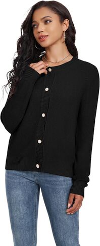 GRECERELLE Women Knit Cardigan Sweaters Long Sleeve Open Front Button Down Casual Trendy Jackets Outwear in Saudi Arabia