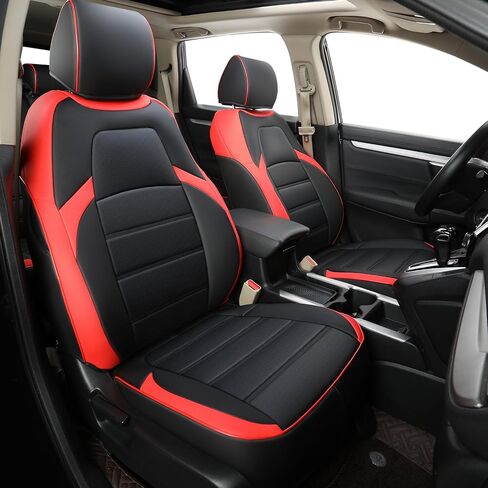 أغطية مقاعد من الجلد الصناعي RISINGSTAR CRV، تناسب 2017-2022 Honda CRV EX-L EX Touring LX Special Edition SUV (2017-2022، أسود ورمادي) in Kuwait