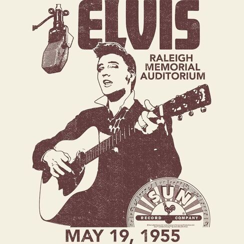 Elvis Sun Records T Shirt Adult Short Sleeve T Shirt Vintage Style Graphic Tee in Saudi Arabia