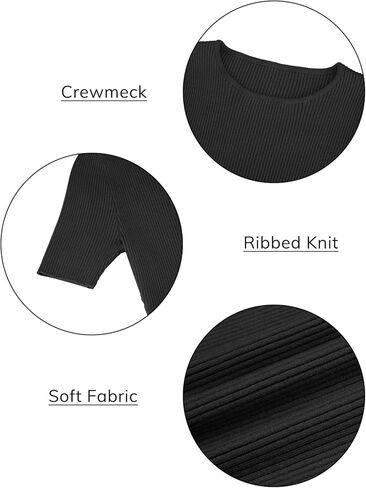 تي شيرت نسائي من ATHMILE مضلع متماسك تي شيرت كاجوال بياقة دائرية وأكمام قصيرة/أكمام طويلة سترات أساسية بقصة ضيقة in Kuwait