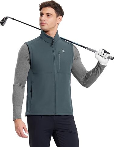 BALEAF Men's Golf Vest Fleece Lined Softshell Sleeveless Jacket Water Resistant Cold Weather Running Gear Winter Pockets in Saudi Arabia